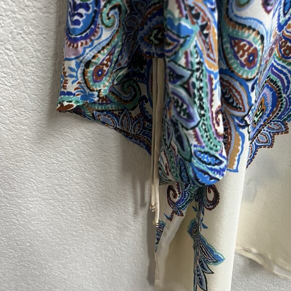 JOHNNY WAS NEW Sz 1X Ruched Sleeve Blouse Ruta Print Top Boho Silk Paisley - Picture 6 of 10